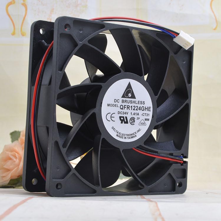 QFR1224GHE 24V 1.41A 12038 12cm Signal Alarm Fan Locked-Rotor Protection
