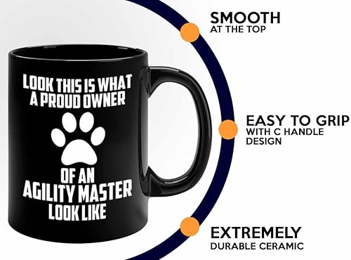 Miniatura 4 de Taza de café de entrenamiento para perros, 11 onzas, color negro, agility m*ster looks - Entrenador de perros, dueño de mascotas, caminante de