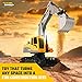 Playing Gorilla Remote Control Excavator Toys for Boys, Metal Mini RC Excavator with Extra Rechargeable Batteries, 1:24 Scale Construction Toys for Kids Age 3-5 4-7 8-12 Christmas Birthday Gift