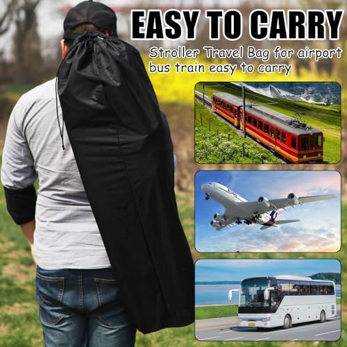 Gate Check Tasche für Kinderwagen & Autositz – wasserdichte Transporttasche für Flugzeug, Buggy Schutzhülle mit Kordelzug & Griff, Leicht & Strapazierfähig, Reisetasche zur Aufbewahrung