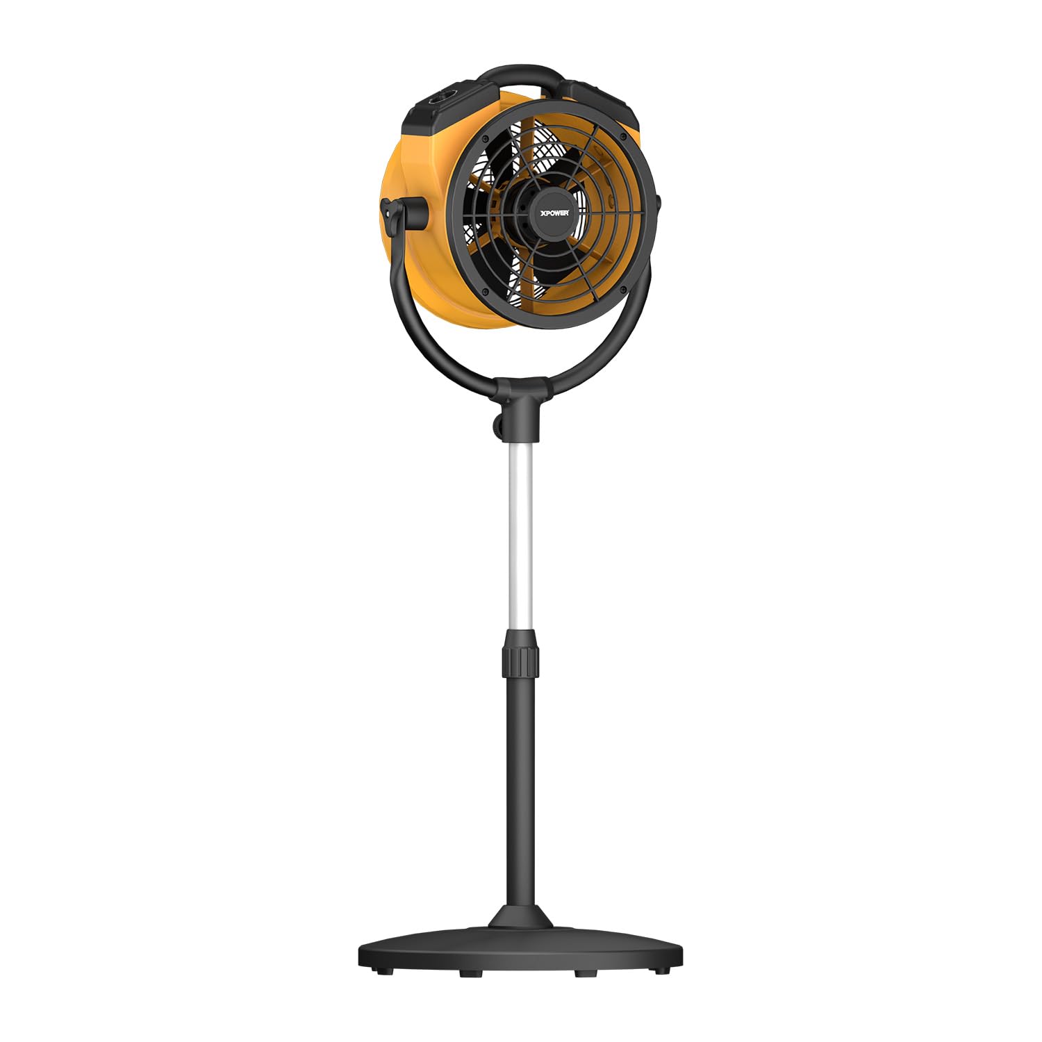 XPower Heavy Duty Industrial High Velocity Whole Room Air Mover Air Circulator Utility Floor Fan Variable Speed Timer (Yellow, FC-100P)