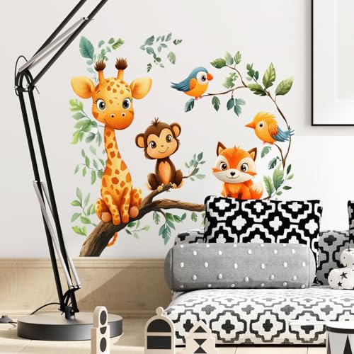 Vinilos decorativos animales adorables acuarela para niños miniatura 6