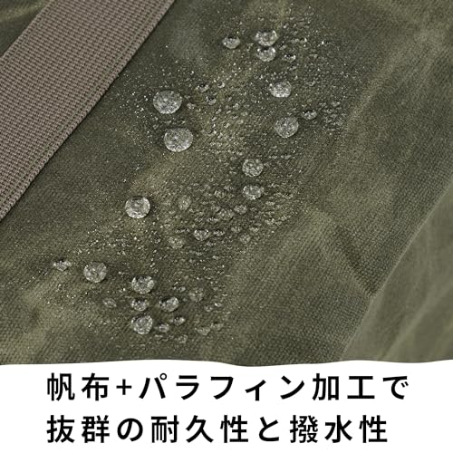 高儀(Takagi) KANUCHI OUTDOOR パラフィン帆布 ラージ トートバッグ カーキ の商品画像 2