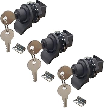 Push Button Lock with Key Push Open Latch for Marine Boat Toolbox,Camper Glovebox,RV Glove Box 3 Packs