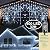 KNONEW Christmas Lights Outdoor Decorations 400 LED 33ft 8 Modes Curtain Fairy String Light with 75 Drops, Clear Wire LED String Light Decor for Wedding Party Holiday Christmas Decorations Cool White