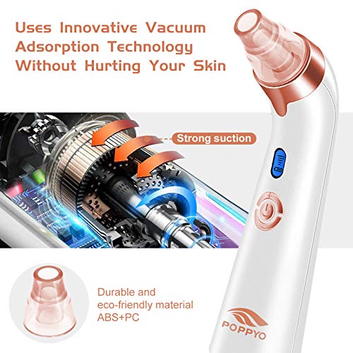 Blackhead Remover Pore Vacuum - Electric Blackhead Vacuum Cleaner Blackhead Extractor Tool Device Comedo Removal Suction Beauty Device for Women(Rose Gold)