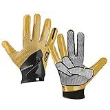 Grip Boost Peace Football Gloves Pro Elite - Adult Sizes (Gold, X-Large)