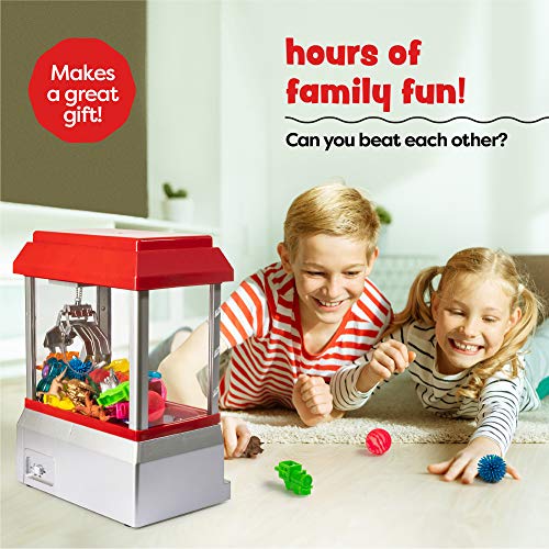 Claw Toy Grabber Mini Arcade Machine with Lights & Sounds - Electronic Claw Toy Grabber Machine, Animation, Authentic Arcade Sounds for Exciting Play – with Volume Control Switch (Candy Claw Machine)