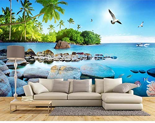 Papier mural personnalisé mer 3D grand format 400x280 cm décor premium