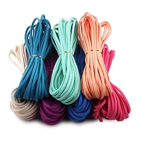 Candygirl DIY Micro-Fiber Flat Leather Lace Beading Thread Faux Suede Cord String Velvet Beading Jewelry Making Cover