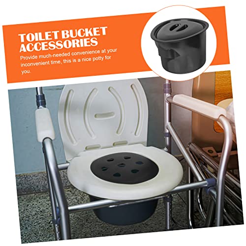 Cabilock 1 Set Potty Chair Accessories Portable Plastic Commode Elder Black #TOP5