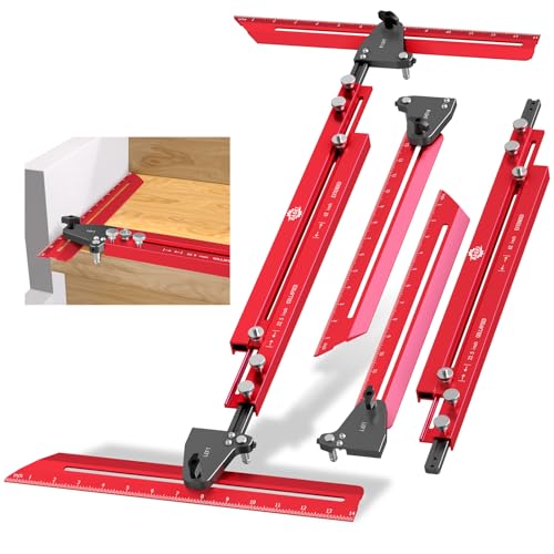 Stair Tread Template Tool, One-Piece Design Stair Measuring Tool, Adjustable