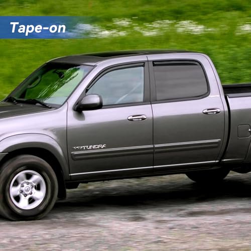 Image of Window Visors Rain Guards for 2004 2005 2006 Toyota Tundra Double Cab, Out-Channel Window Vent Wind Deflectors Visors Shades for 04 05 06 Tundra Crew Cab
