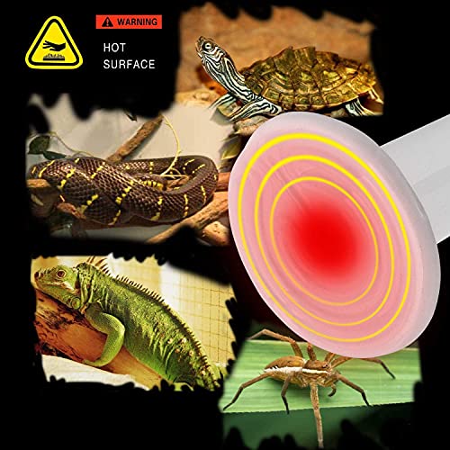 2 Pack 75W Ceramic Heat Emitter, Reptile Heat Lamp Bulb, Infrared Ceramic Heat Lamp for Reptiles, Amphibians, Chicken… - Image 3