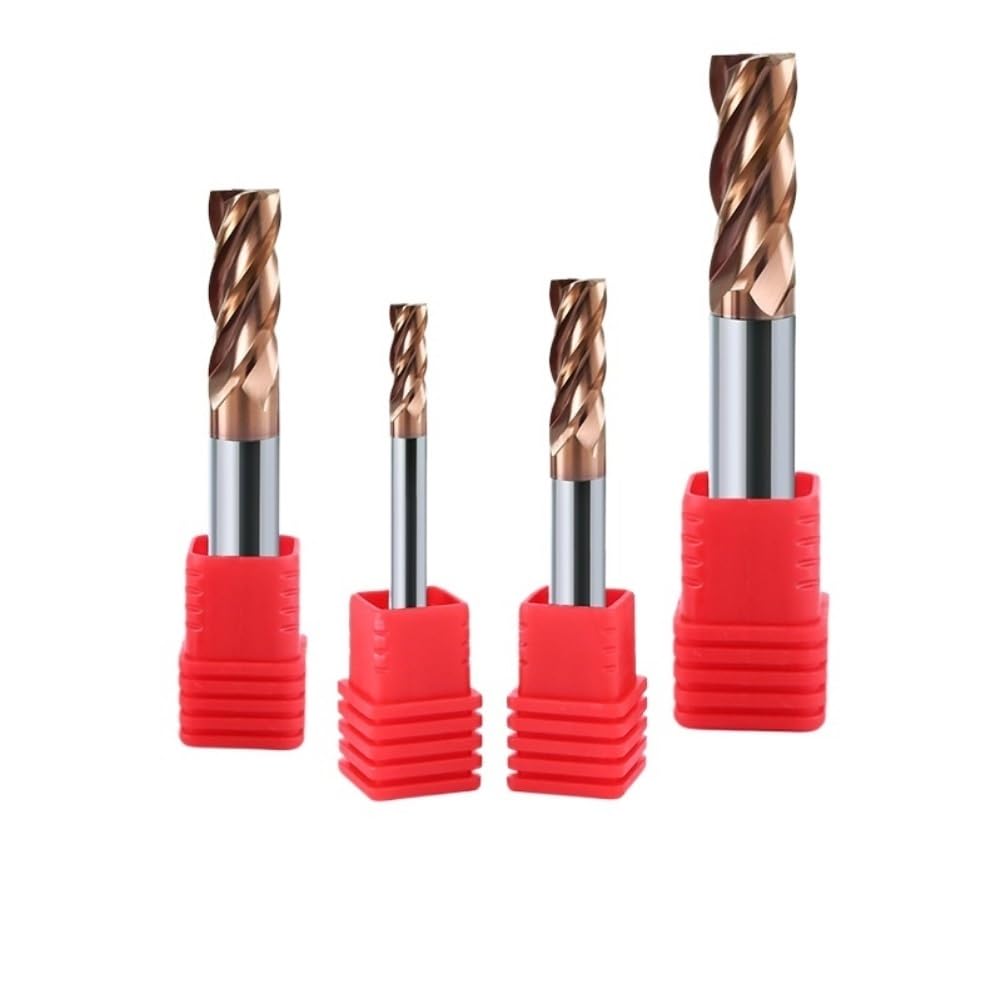 4 Pezzi Frese A Punta Quadrata HRC55 In Carburo, 15/64" (6 Mm), 4 Taglienti, Carburo A Grana Fine, Rivestimento AlTiN, Per Acciai Legati E Acciai Temprati(D10*40*D10*100L)