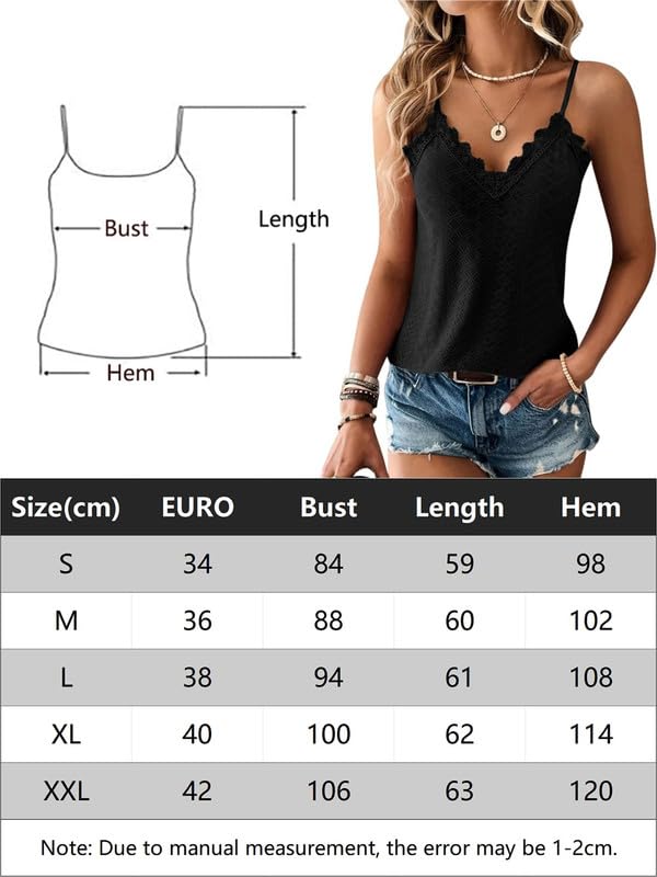 Haibang Damski podkoszulek szykowny i elegancki letni top z koronką bez rękawów ramiączka spaghetti seksowny top luźna koszula przelotka haft camisole moda na co dzień topy tank