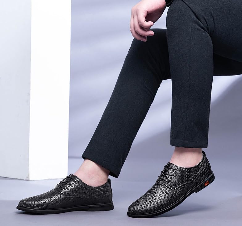 Men's Platform Oxford Shoes Fashion Classic Carved Lace Up Leather Low Heels Dress Shoes Casual Work Office Comfortable Business Shoes for Men2