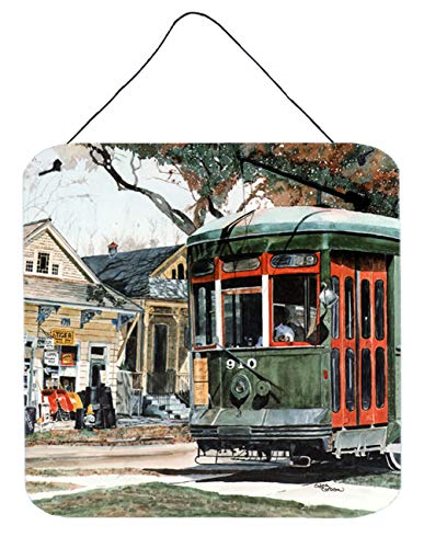 Caroline's Treasures 8108DS66 New Orleans Street Car Wall or Door Hanging Prints Aluminum Metal Sign Kitchen Wall Bar Bathroom Plaque Home Decor, 6x6, Multicolor
