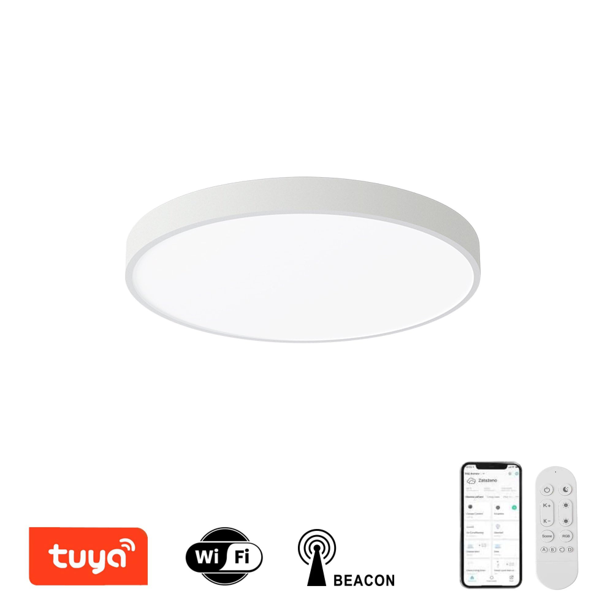 IMMAX NEO LITE SEMPLici Smart Deckenleuchte WEISS 40cm 36W 2736 lm Tuya WiFi BEACON