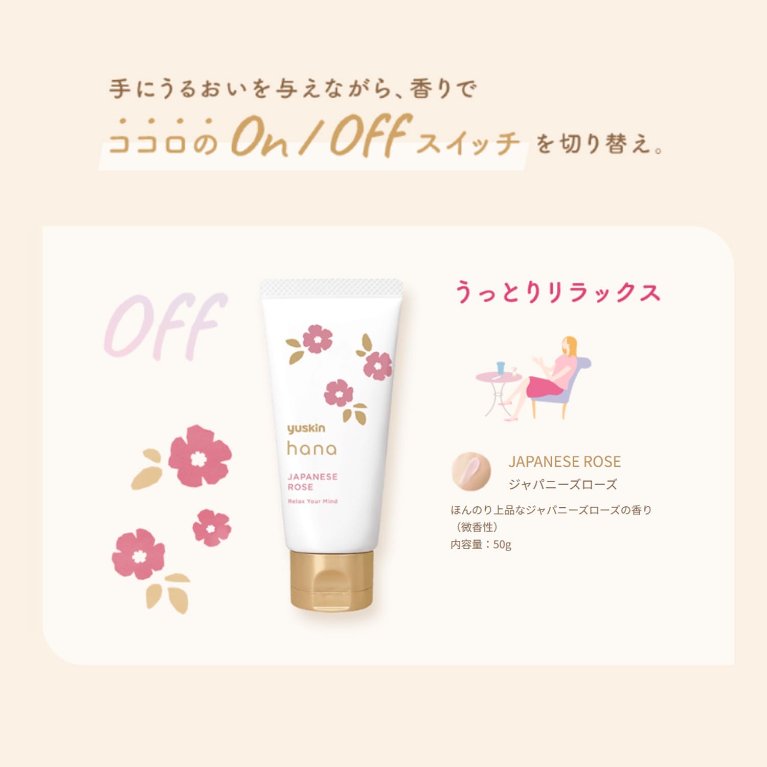 Amazon.co.jp: Yuskin Hana Hand Cream, Japanese Rose Scent, 1.8 oz