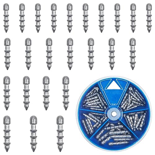 Bass Fishing Nail Weights Sinkers, 70PCS Insert Sinkers for Soft Worms Soft Lure Nail Weights Kit Fishing Weights for Wacky Rig Neko Rig