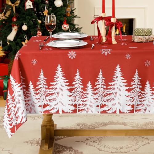 Softalker Tischdecke Weihnachten abwaschbar rot 140x240 cm Weihnachts...