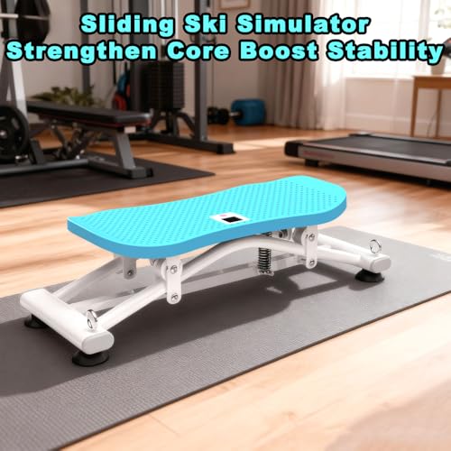 Simulador de Esquí Deslizante con Bandas de Resistencia - Equipo de Entrenamiento Cardiovascular para Gimnasio en Casa, con Bandas de Resistencia y Base Antideslizante, Máquina de Entrenamiento Full-Body para Abdominales, Piernas y Brazos miniatura 4