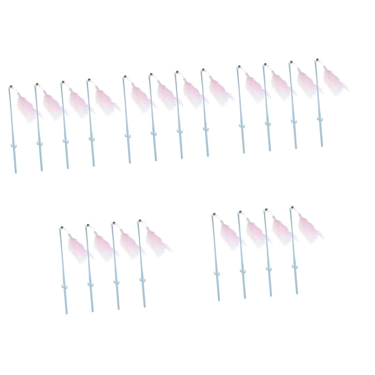 Kisangel 20pièces Canne à Interactive pour Chat avec Plumes Et Clochettes Jouet Feutre pour Exercice Et Combattre Ennui des Chats Intérieur