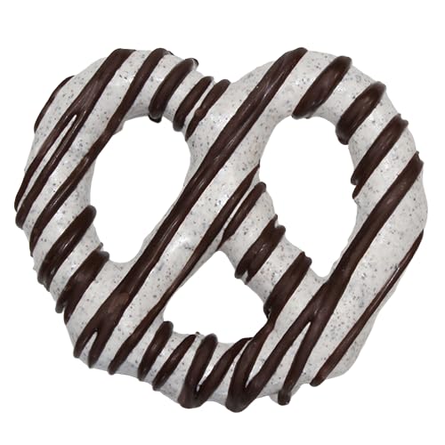 All City Candy Cookies and Cream Pretzel Twists, Hand-Dipped in White Chocolate with Crushed Sandwich Cookies, Milk Chocolate Drizzle, Individually Wrapped, Clear Gift Canister, 12 Pieces, Gift Ready, Home snacking or Hostess gifts