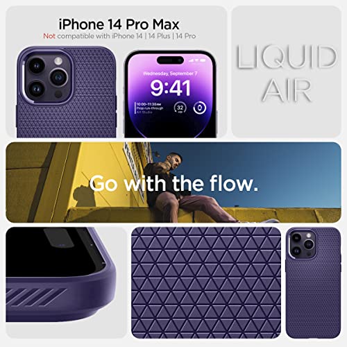 Image of Spigen Liquid Air Designed for iPhone 14 Pro Max Case (2022) [Military-Grade Protection] - Deep Purple