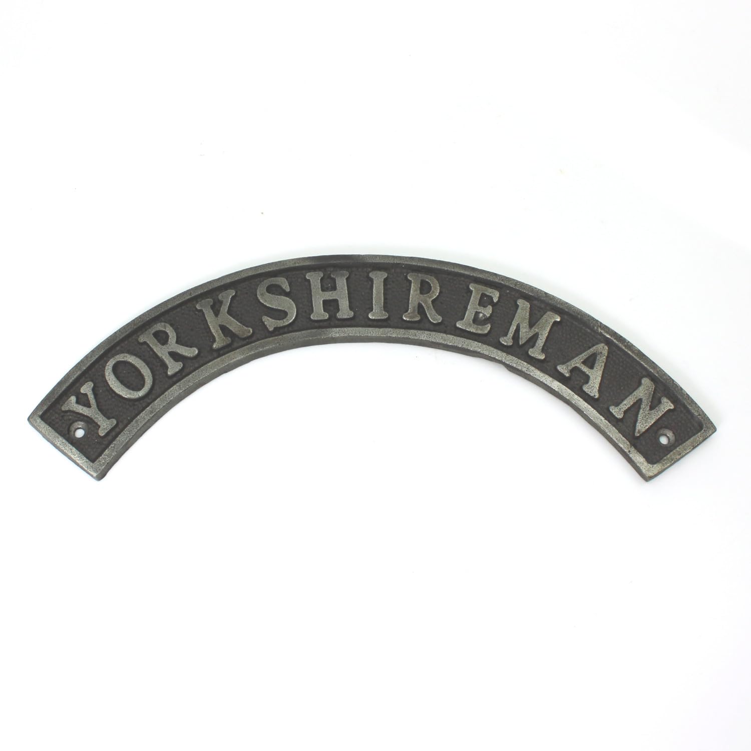 Oakcrafts - Antique Cast Iron Curved Yorkshireman Plaque - 270mm
