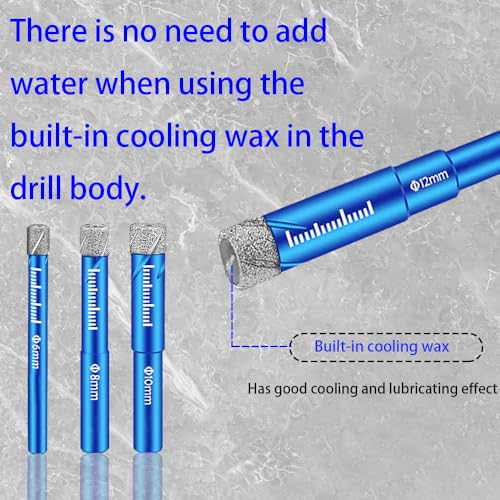 Glasbohrer 10mm Fliesenbohrer Diamantbohrer Feinsteinzeug Bohrern für Fliesen Keramik Porzellan Glas