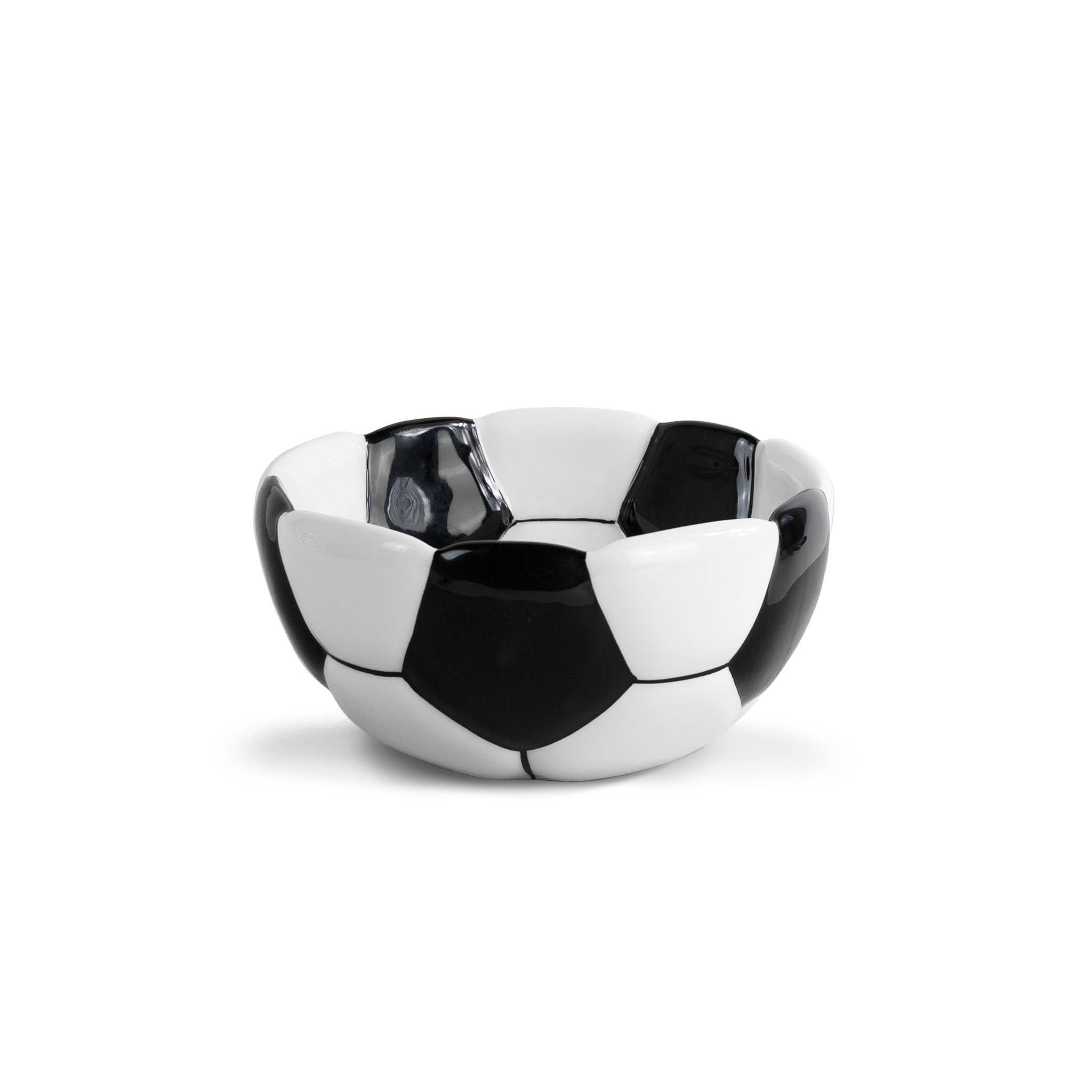 DONKEY Match Bowl – Fußball-Schale aus Dolomit, schwarz/weiß, ca. 16 x 16 x 10 cm, Icons of Sport, Snackschale für Fußballabende & Fan-Geschenke