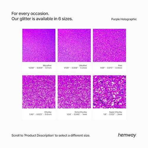 Eco Friendly Biodegradable Glitter, Purple Holographic, Super Chunky (1/8" 0.125" 3mm) - Image 3