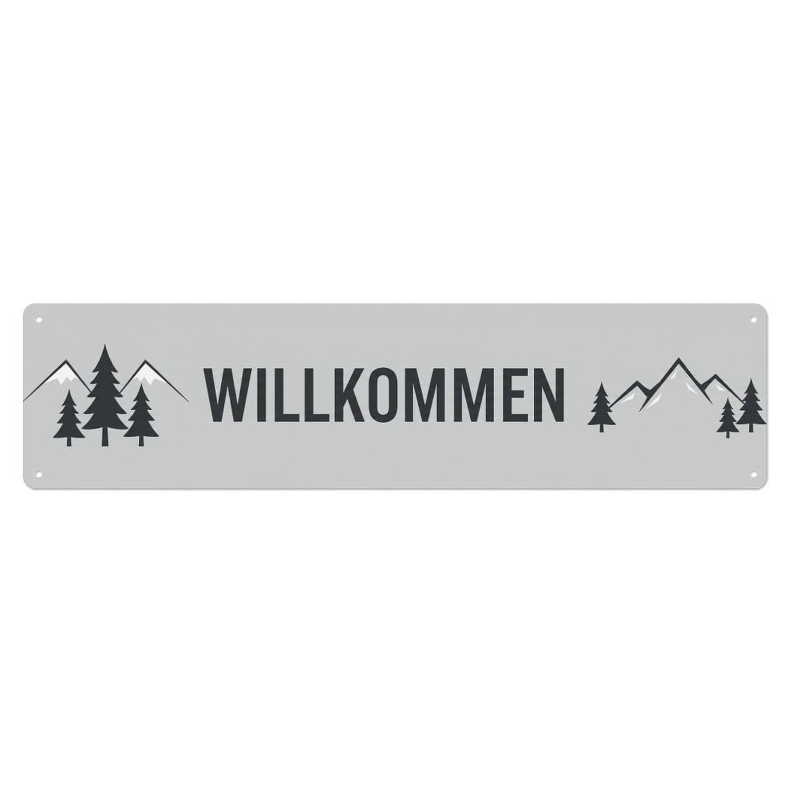 Scandinavian Nordic Home Entrance Welcome Metal Tin Sign Plaque Wall Decor for Cafe, Club Bar, Office, Home Garden Metal Poster 4x16Inch