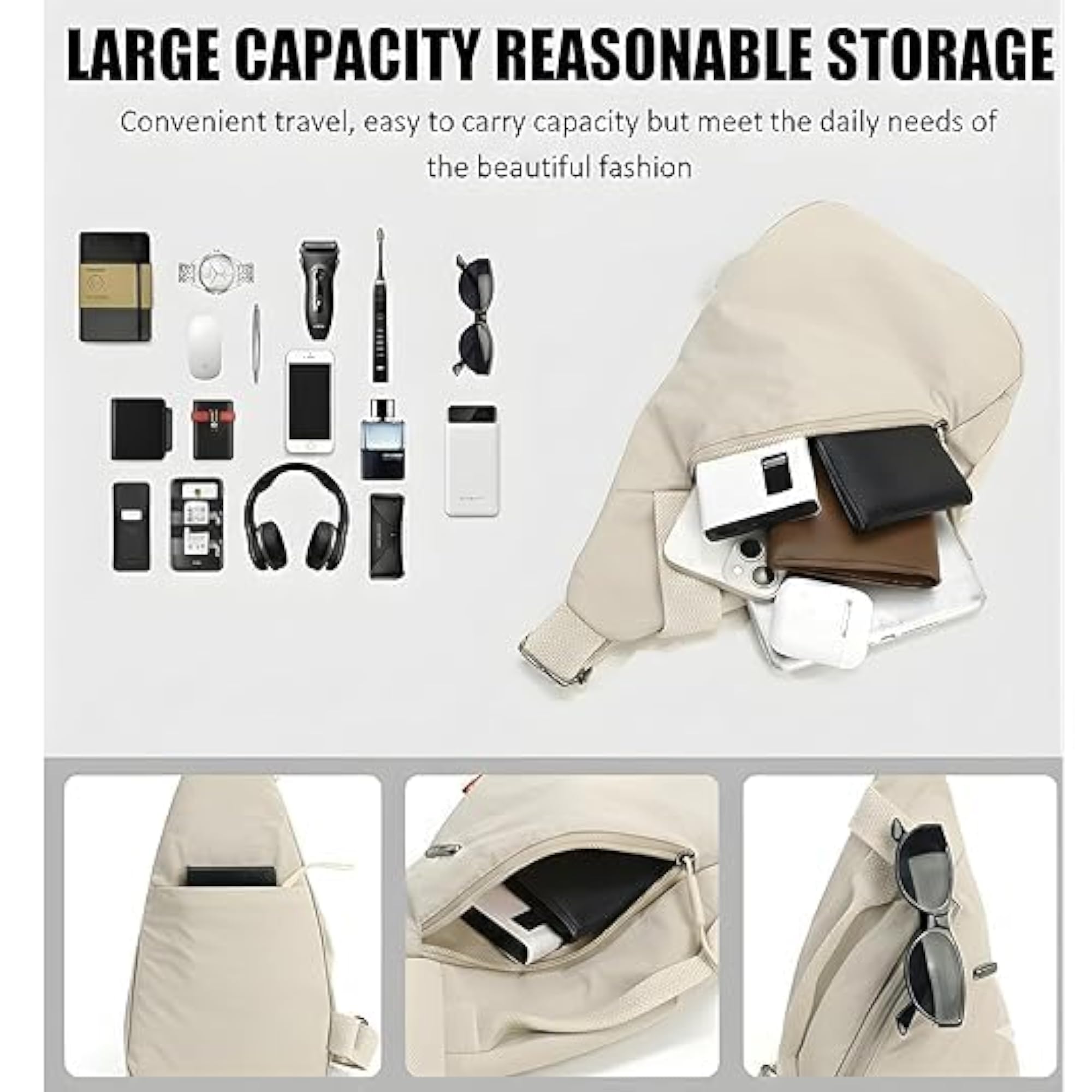 Unisex Lightweight Nylon Crossbody Sling Bag