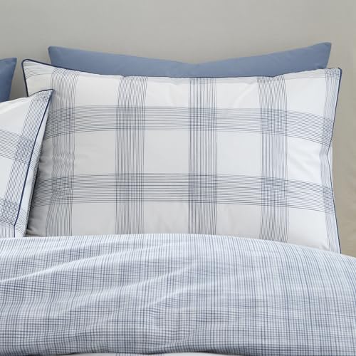 Housse de Couette Percale de Coton Bianca Marlow Parure de Lit Bleu Douceur Réversible - 4