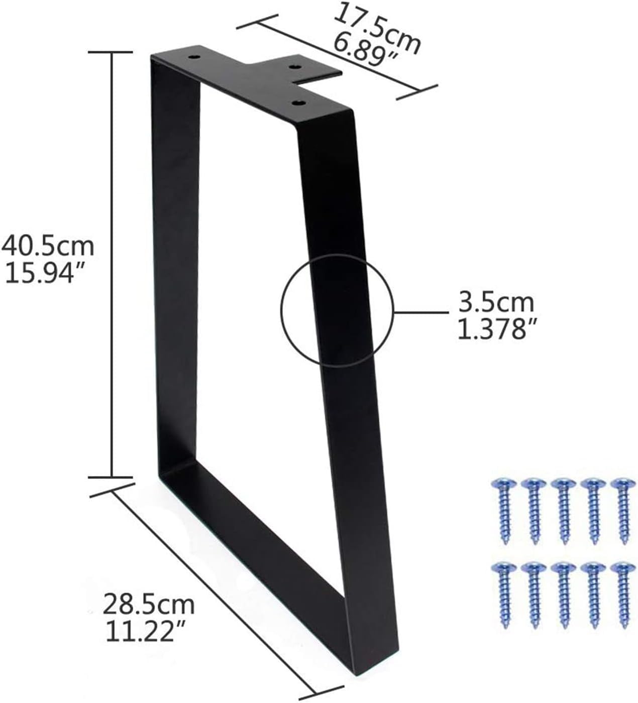 Metalowe nogi do ławek zestaw 2 sztuk, Trapezowe metalowe stołu jadalnego, Heavy Duty Metal Hairpin Nogi nóg mebli biurowych, stolika kawowego