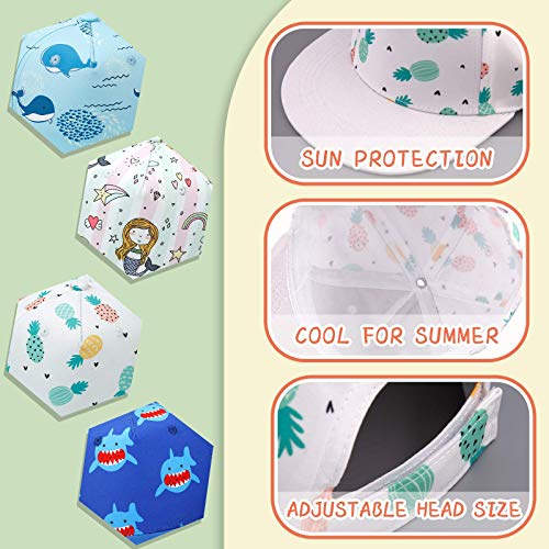 Kids Boy Girl Baseball Cap Baby Sun Hat Adjustable Toddler Trucker Hats With Flat Brim For Summer Outdoor (Pineapple, 2-4T) #TOP3