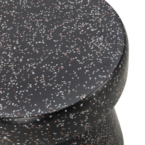 Tabouret noir en fibre de pierre cube 40x40x46 cm AlexandreHouse - 3