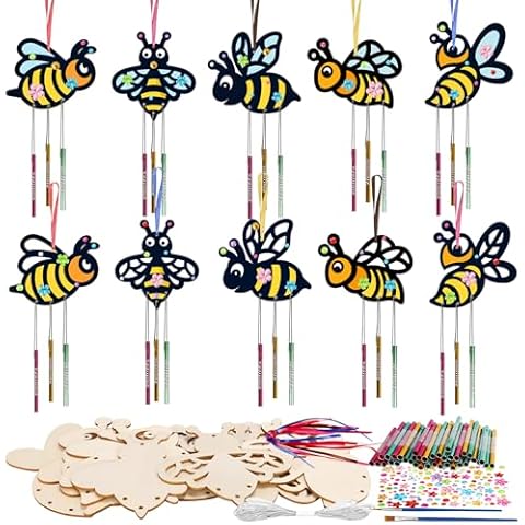 WEDNOK DIY Bee Wind Chime Kit for Kids Cover