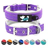 Nylon Dog Collar Soft Padded Breathable Reflective Adjustable Tactical Waterproof Pet Collar with Du