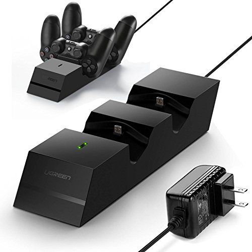 UGREEN PS4 Controller Charger PS4 Charging Station, 2.5 Hours Full Charge for 2 Controllers, DualShock 4 Charger Dock for Playstation Slim, PS4 Pro Controller with AC Adapter 5FT UGREEN PS4 Controller Charger PS4 Charging Station, 2.5 Hours Full Charge for 2 Controllers, DualShock 4 Charger Dock for Playstation Slim, PS4 Pro Controller with AC Adapter 5FT