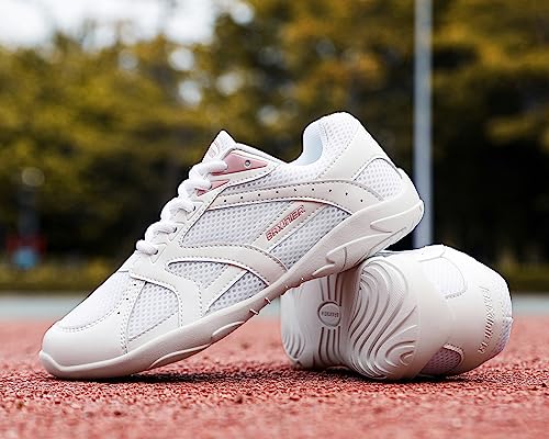 Image of Girls White Cheerleading Shoes Lightweight Competition Tennis Shoes Women Hip Hop Gymnastics Dance Sneakers