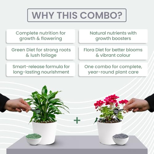 Image of IFFCO Urban Gardens - Green Diet + Flora Diet Combo - 4 Kg - Organic Plant Food For Indoor & Outdoor plants, and Flower Booster - Balanced Macro & Micro Nutrients, Slow-Release Granules