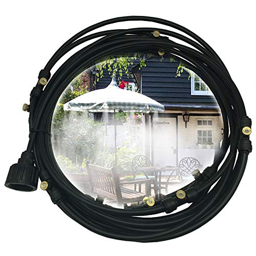 19.6 Feet Mist Cooling System for Garden, Lawn, Home Irrigation,Patio Garden Greenhouse Trampoline (Black)