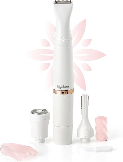 Lifelong Battery Powered LLPCW30 Rechargeable Eyebrow, Underarms And Bikini Trimmer for Women (White) – 1 Hour Runtime (1 Year Warranty)