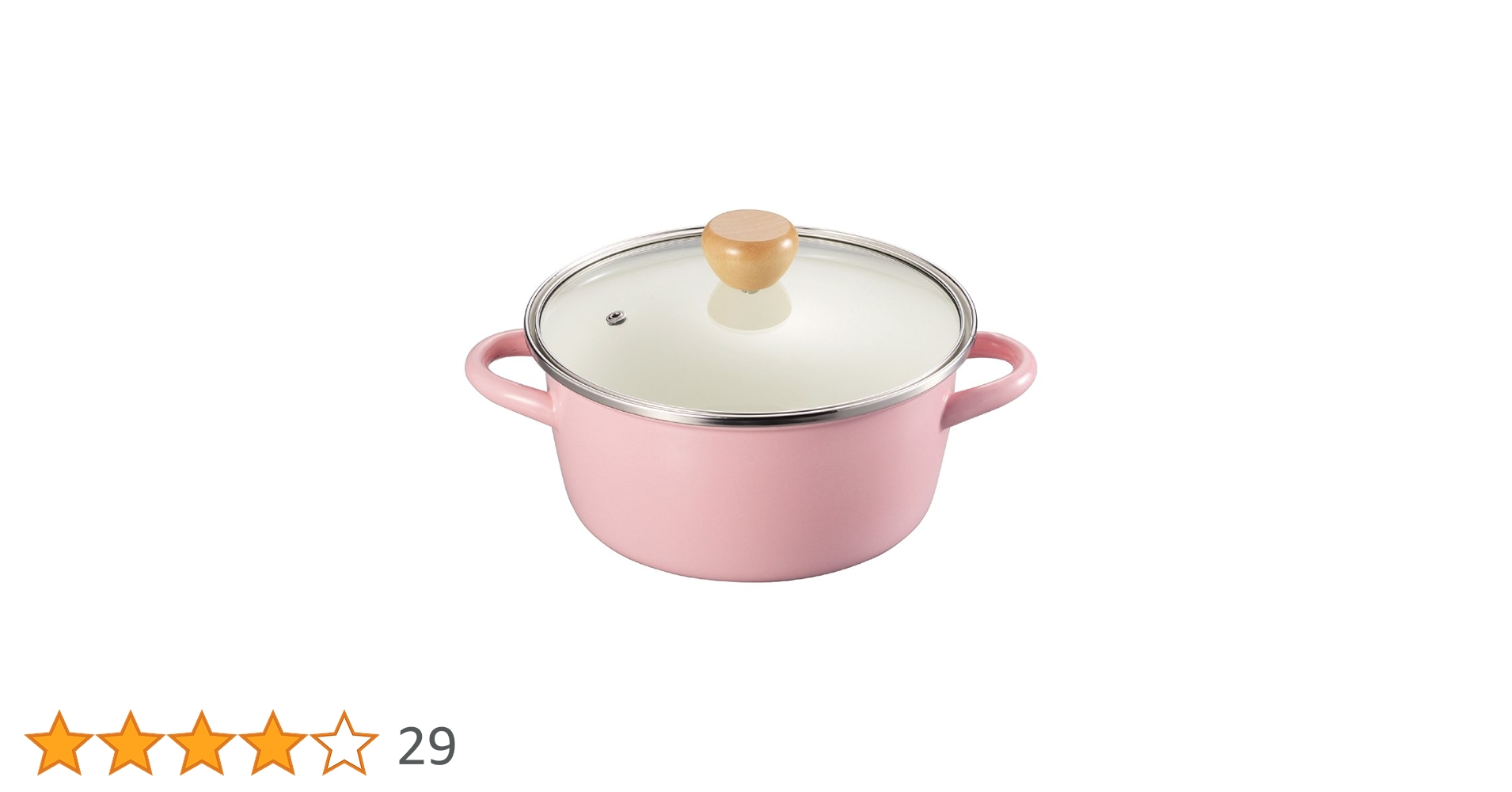 Amazon｜パール金属 ホーロー 両手鍋 20cm ガラス鍋蓋付 IH対応 ピンク