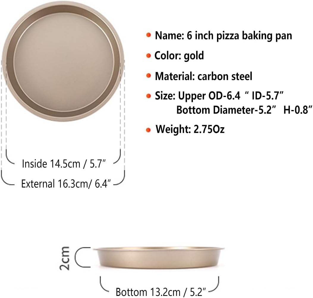 Pizza Baking Pan, 6-8-9 inch Baking Tray for Home Use Carbon Steel Bakeware Pizza Pan Round Pizza Circular Baking Tray for Home Restaurant Kitchen Baking Supplies.