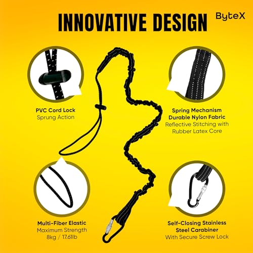 Image of ByteX 15 Pack Tool Lanyard with Single Metal Buckle and Adjustable Loop End, Standard Length, Maximum Weight Limit 8KG 17.6lb